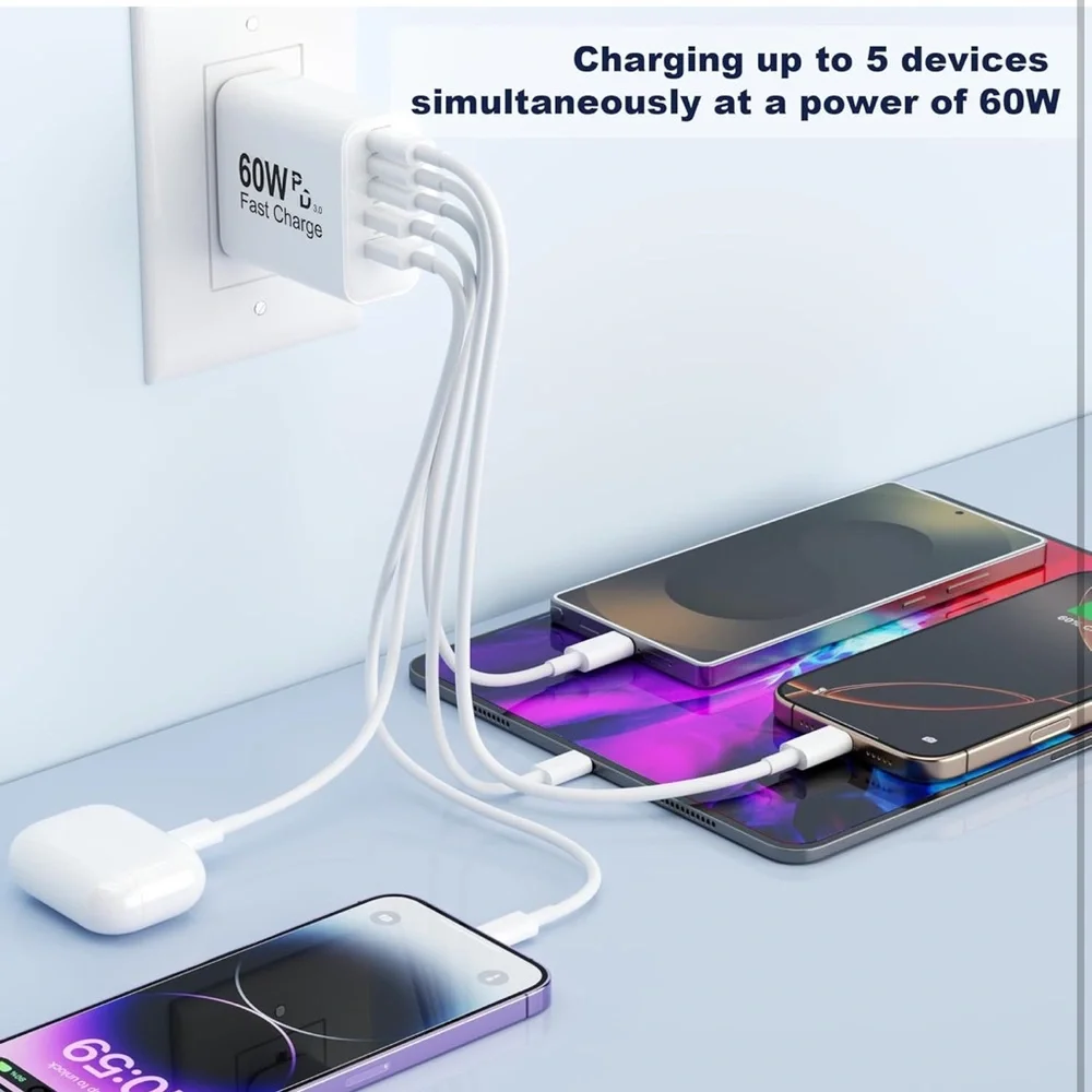 60W PD 3.0 Fast Charge USB Charger